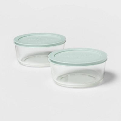4 Cup 2pk Round Glass Food Storage Container Set - Room Essentials™