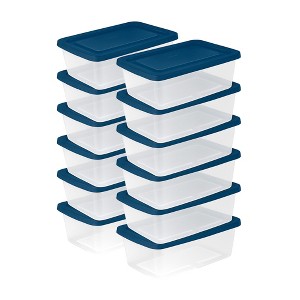 Sterilite 6 Qt Storage Boxes, Clear Plastic Containers with Lid, Set of 60, Blue - 1 of 1