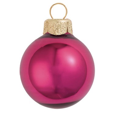 Northlight 28ct Shiny Glass Ball Christmas Ornament Set 2" - Pink Berry