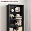 71.4" Tall Farmhouse 6-Shelf Wooden Bookcase with Doors, Industrial Display Storage for Bedroom, Living Room & Office - 2 of 4