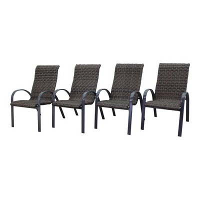 Santa Fe 4pc Wicker Chairs - Dark Gray - Courtyard Casual