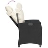 vidaXL 5 Piece Patio Dining Set - Black Poly Rattan/Cushions/Tempered Glass Tabletop/Adjustable Recliner - 4 of 4