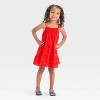 Toddler Girls' Americana Eyelet Tank Dress - Cat & Jack™ Medium Red - 3 of 3