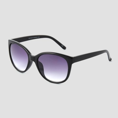 Women's Glossy Plastic Cateye Sunglasses - Universal Thread Black: Scratch-Resistant, UV Protection - image 2