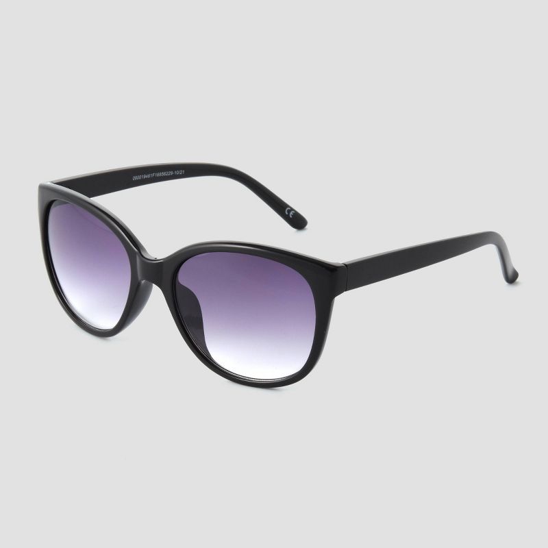 Women&#39;s Glossy Plastic Cateye Sunglasses - Universal Thread&#8482; Black, 3 of 4