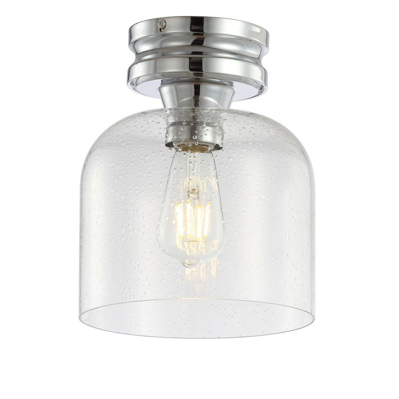 7.75" Metal/Glass Domenic Flush Mount (Includes Energy Efficient Light Bulb) - JONATHAN Y, 1 of 9