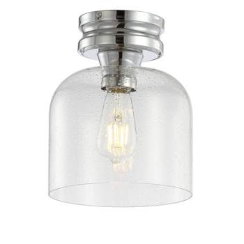 7.75" Metal/Glass Domenic Flush Mount (Includes Energy Efficient Light Bulb) - JONATHAN Y