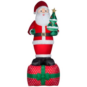 Gemmy Christmas Inflatable Luxe Santa on Gift Box, 10 ft Tall, Multi - 1 of 4