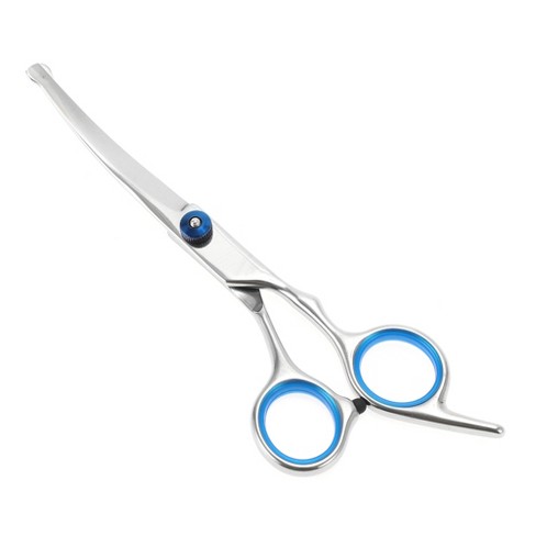 Unique Bargains Round Head Pet Scissors 5.5 Inches Silver Tone Blue 1 Pc - image 1 of 4