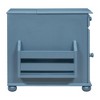 Ridstar Vintage End Table with USB Ports & One Multifunctional Drawer For Living Room & Small Space-Blue - 3 of 4