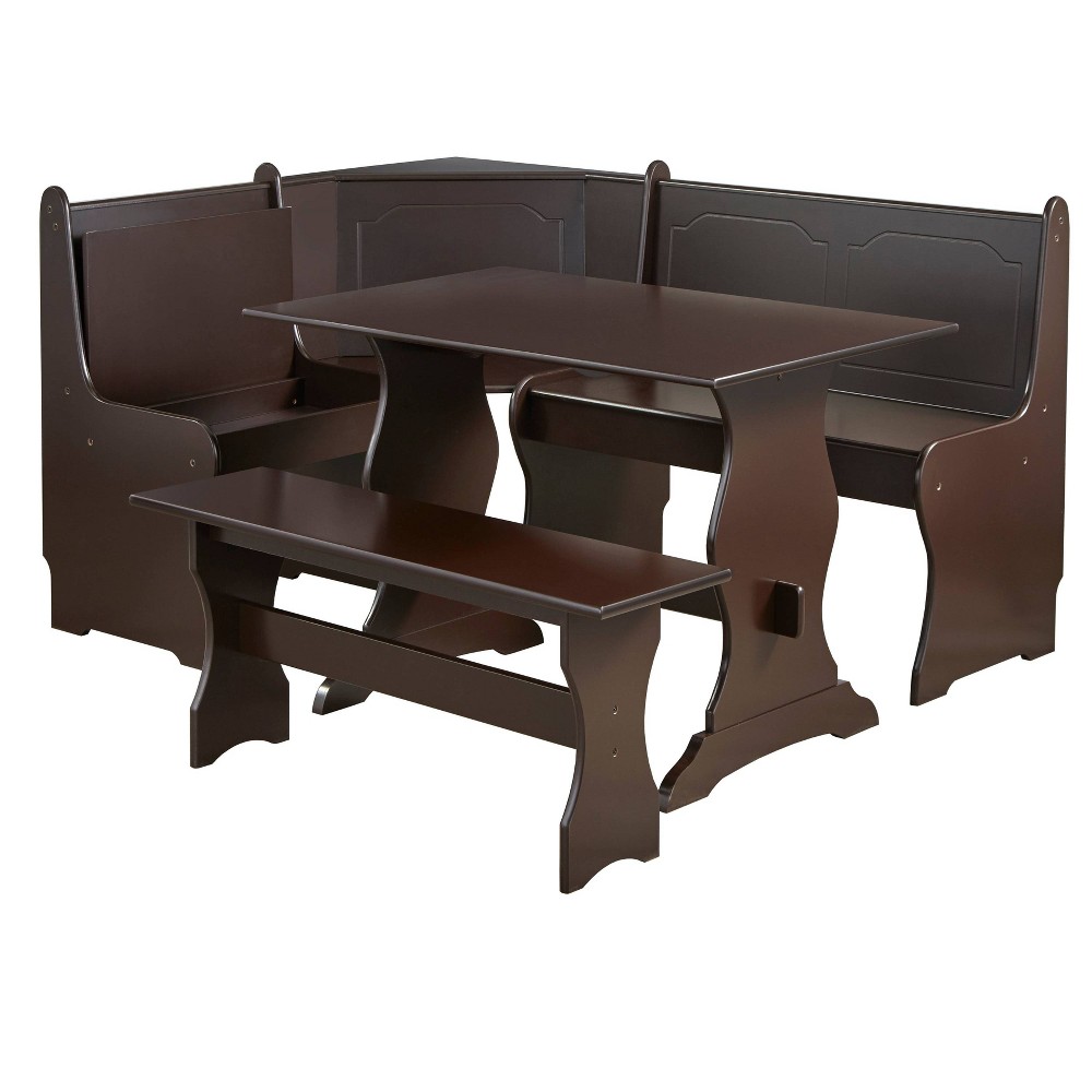 Photos - Dining Table 3pc Nook Dining Set Wood/Espresso - Buylateral