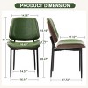 Mid Century Dining Chairs Set of 2 PU Leather Upholstered,Retro Walnut Bentwood Design with Adjustable Metal Legs–The Pop Home - 3 of 4