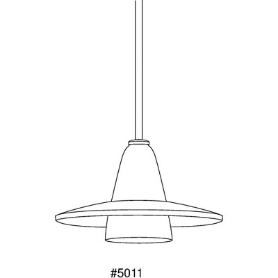 Helix 13'' Brushed Nickel Mini-Pendant with Clear and Etched Glass Shade