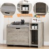 Cat Litter Box Enclosure – Hidden Litter Box Cabinet with Top Opening, Cushion, and Storage | Stylish Privacy Cat Litter Furniture - 2 of 4