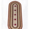 Earth Rugs Burgundy Stars Oval Patch Rug, 2'x6', Braided Jute Runner with Primitive Star Design - 3 of 3
