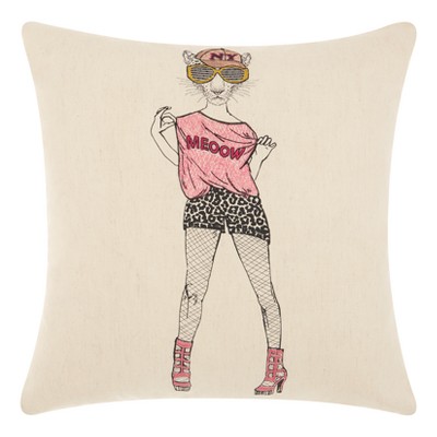 Cream Leopards Throw Pillow - Mina Victory