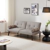 NicBex Couches for Living Room 65.7" Multi-Functional Adjustable Sofa Bed Linen Upholstered 2-seat Sofa Sleeper Sofa with Solid Wood Legs, Light Gray - 4 of 4