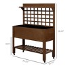 Aghana Digitals 53.25" H Elevated Fir Wood Planter with 3-Tier Design, Trellis, Storage Shelves & - 2 of 4