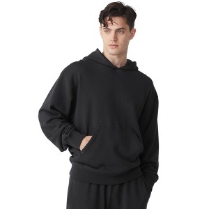 Future Planet Mens Globe Premium Fleece Lined Soft Cotton Pullover Hoodie Sweatshirt Loose Fit-Black Size Small - 1 of 4