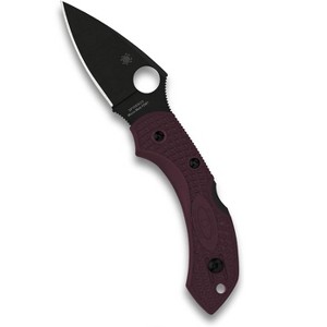 Spyderco Dragonfly 2 Lightweight Folding Pocket Knife with Black Micro-Melt PD#1 Steel Blade | Get Superior Wear Resistant and Toughness, Burgundy - 1 of 4