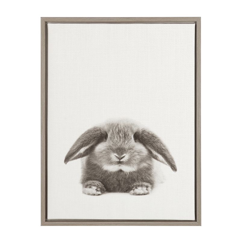 24" x 18" Rabbit Framed Canvas Art - Uniek, 1 of 6