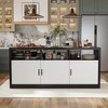 FUFU&GAGA Modern Black and White Kitchen Island with Ample Storage and Spacious Countertop Kitchen Cabinet - 2 of 4
