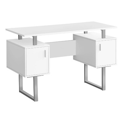 Monarch Specialties Computer Desk Home Office Laptop Storage 48InchL Work Metal Laminate White Grey Contemporary Modern