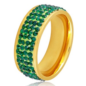 West Coast Jewelry Women's Crystal Stones Gold Plated Steel Ring - 1 of 4