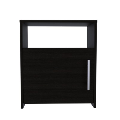 GlasFlength Nightstands Modern Nightstand Bedroom Nightstand Elegant Bedside Table with Drawer for Living Room, Black, 13.42"*19.88"*23.07"