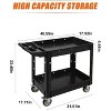 Mr Ironstone Tool Cart on Wheels, Rolling Utility Cart, 2 Tier 550LBS Heavy Duty Cart with Wheels, Service Cart with Ergonomic Storage Handle - 4 of 4