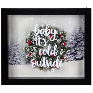 Northlight LED Lighted Framed 3D "Baby It's Cold Outside" Christmas Wall Art - 14" - Black - 1 of 4