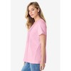 Roaman's Women's Plus Size V-Neck Pintuck Tee - 4 of 4