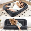 Angel Sar Double Human Dog Bed, Large 2-in-1 Adjustable Floor Couch Loveseat, 5-Position Lazy Sofa, Plush Chenille Couple Sofa with Pillow, Dark Gray - 2 of 4