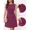 INSPIRE CHIC Women's Boat Neck Sleeveless Belt Decor Business Work Casual Pencil Dresses - 2 of 4