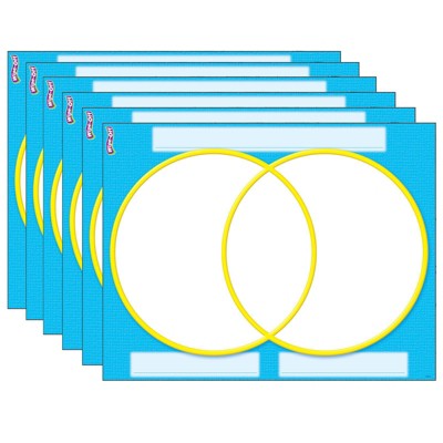 6pk 17" x 22" Venn Diagram Wipe-Off Chart - TREND