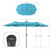 Sonkuki 13 x 7.2ft Solar-Powered Double-Sided Patio Umbrella with Large Canopy Outdoor Table Umbrella for Garden, deck and pool - 3 of 4