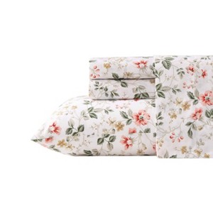 Laura Ashley Full Meadow Floral Sheet Set Beige - 1 of 4