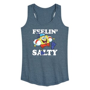 Women's - SpongeBob SquarePants - Feelin Salty Graphic Racerback Tank - 1 of 4