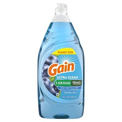 Gain Ultra Liquid Dish Soap Grease Removal Summer Watermelon 38 oz