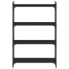 vidaXL 4-Tier Engineered Wood Bookcase with Metal Frame – Black, Adjustable Foot Pads - 4 of 4