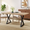 Christopher Knight Home Cora 63" Rustic Metal and Wood X-Shape Dining Table Natural Ash - 2 of 4