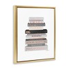 Stupell Industries Grey & Peach Bookstack Floating Frame Canvas Art - 2 of 4