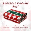 TackView Christmas Rug, Xmas Holiday Carpet with Reindeer Snowflake and Tree Design, Washable Non Slip Floor Mat for Bedroom Living Room - 3 of 4