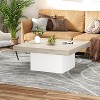 35.4''Square Coffee Table with Led Lights,Modern Coffee Tables with Plug-in 16-Color LED Lights - 2 of 4