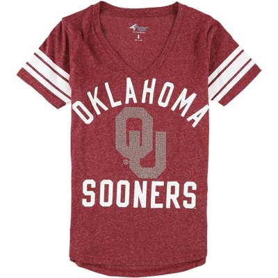 G-III Sports Womens Oklahoma Sooners Embellished T-Shirt, Red, Small
