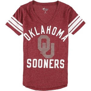 G-III Sports Womens Oklahoma Sooners Embellished T-Shirt, Red, Small - 1 of 2