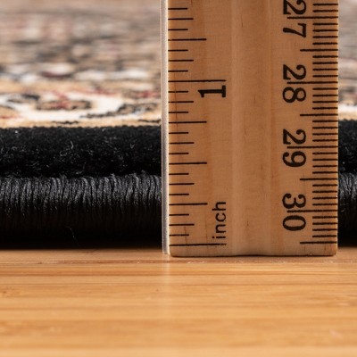 Majestic Vernon Black and Beige Synthetic Tufted Runner Rug