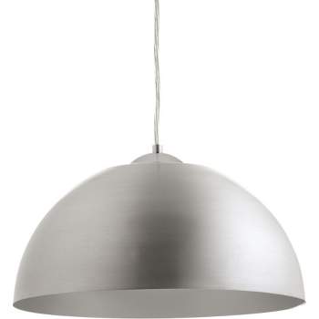 Progress Lighting Dome 1-Light LED Pendant, Satin Aluminum, Painted Silver Interior, Steel, Dry Rated