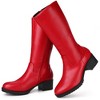 Perphy Women's Round Toe Side Zip Low Chunky Heels Mid Calf Boots - 2 of 3