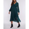 Women's Woven Wrap Long Sleeve Midi Dress | Motherhood Maternity - 3 of 4